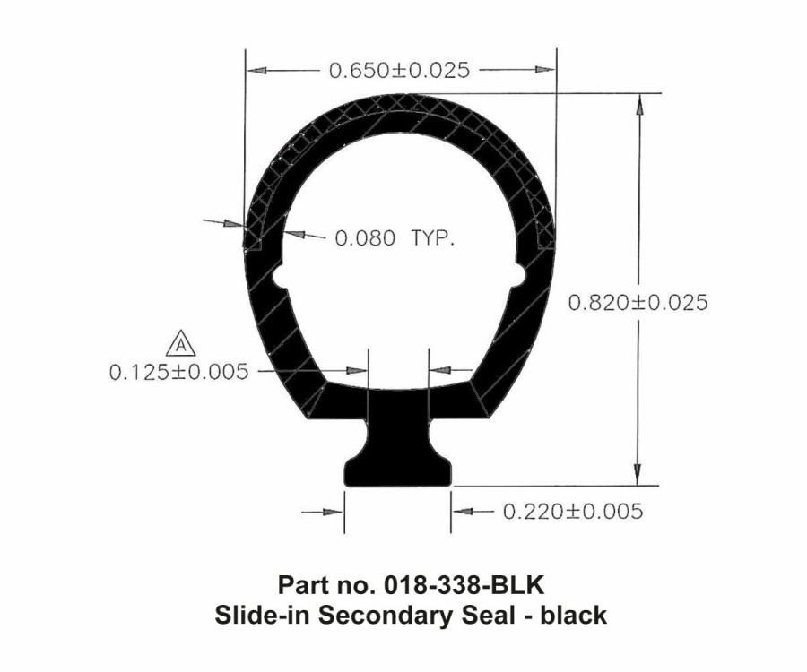 Seals AP Products | Slide In Secondary Seal, 13/16 X 11/16 X 30