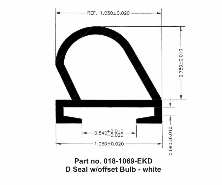 Seals AP Products | D Seal, 1-1/16 X 3/4 X 50